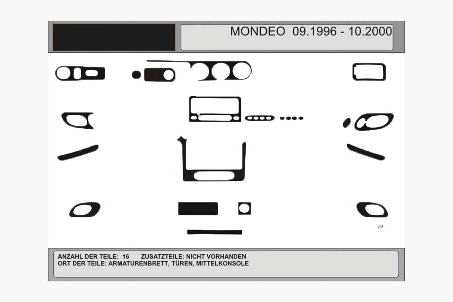 Ford Mondeo 1996-2001 рр. Накладки на панель (під дерево 1996-2001) Фото 1