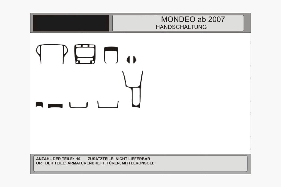 Ford Mondeo 2008-2014 рр. Накладки на панель (карбон) Image
