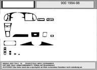 Saab 900 1994-1998 рр. Акція! Накладки на панель (дерево) фото 1