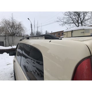 Рейлінги чорні Skyport (суцільний метал) Mercedes Vito W639 2004-2014 рр. фото 1