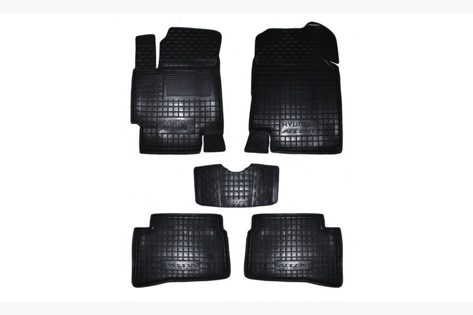 Hyundai Accent 2006-2010 рр. Гумові килимки з бортом (Autogumm) Фото 1
