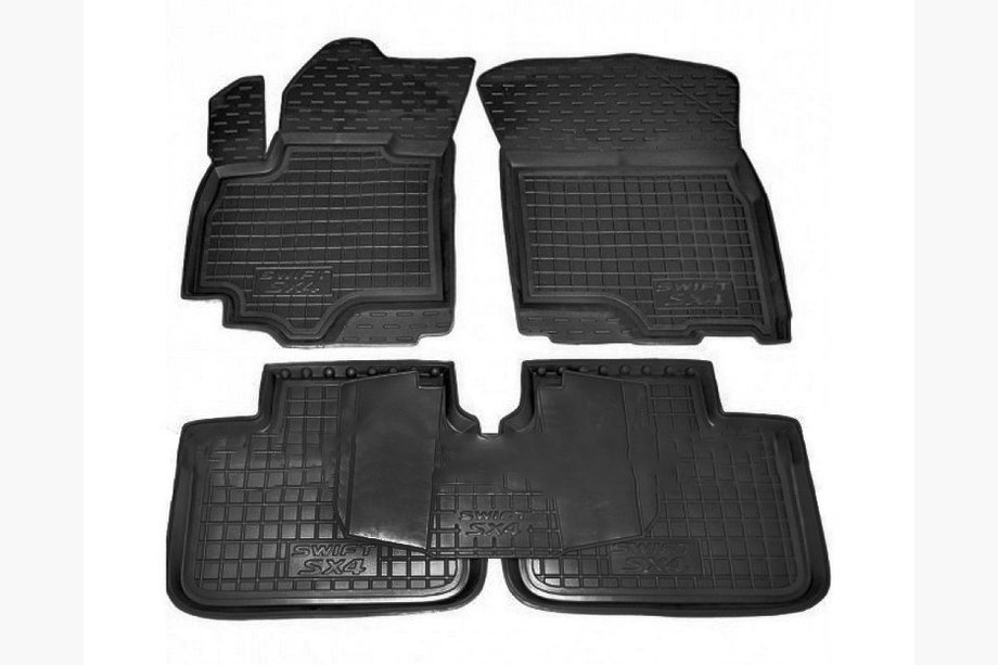 Suzuki SX4 2006-2013 рр. Гумові килимки з бортом (Autogumm) Фото 1