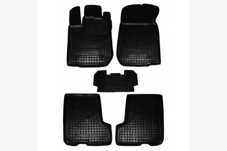 Renault Sandero 2013-2022 рр. Гумові килимки з бортом (Autogumm) Фото 1