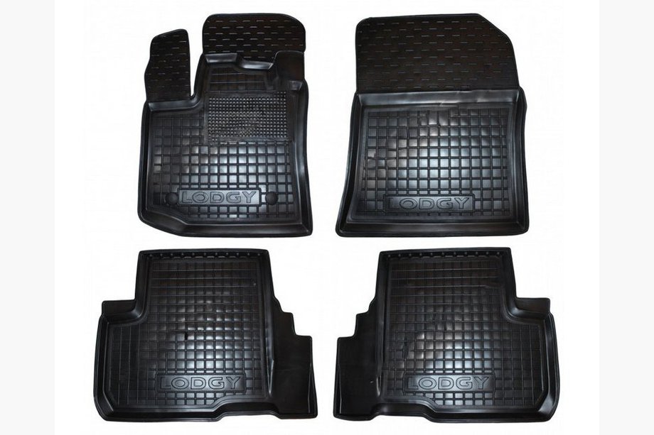 Renault Lodgy 2013-2022 рр. Гумові килимки з бортом (Autogumm) Image