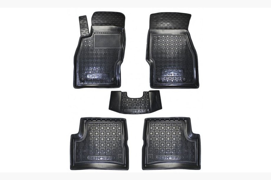 Opel Corsa D 2007-2014 рр. Гумові килимки з бортом 5D (Autogumm) Image