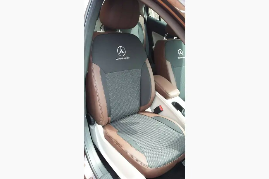 Mercedes A-class W176 2012-2018 рр. Авточохли (кожзам↗тканина, Premium) Фото 1