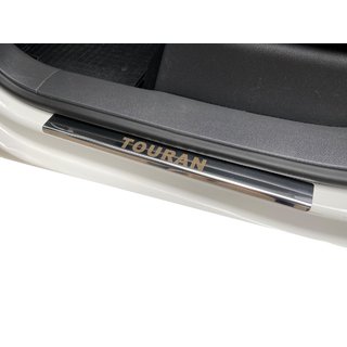 Накладки на пороги Carmos (4 шт, нерж) Volkswagen Touran 2010-2015 рр. фото 1