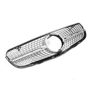 Передня решітка Diamond Silver (2015-2019) Mercedes GLC coupe C253 2016-2023 рр. фото 2