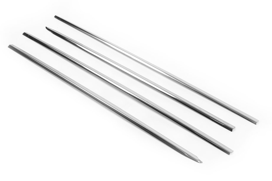 Honda CRV 2001-2006 рр. Нижні молдинги стекол (4 шт., Нерж) Image