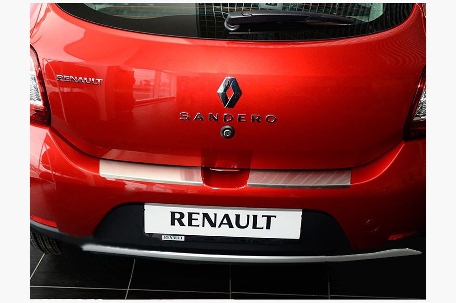 Renault Sandero 2013-2022 рр. Накладка на задній бампер з загином (Нотанико) Фото 1
