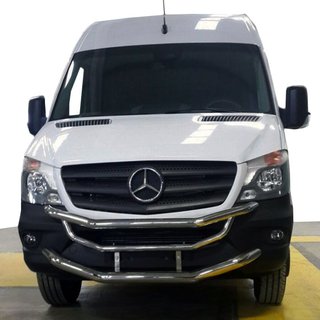 Передній захист (2013↗, нерж.) Mercedes Sprinter W906 2006-2018 рр. фото 1