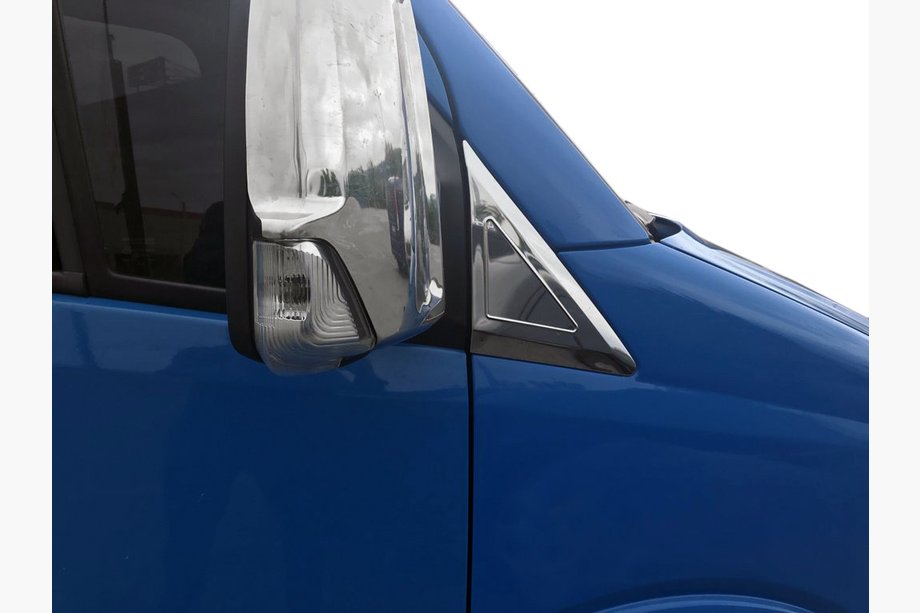 Volkswagen Crafter 2006-2016 рр. Накладка біля дзеркал (2 шт., нерж) Carmos - Турецька сталь Фото 2