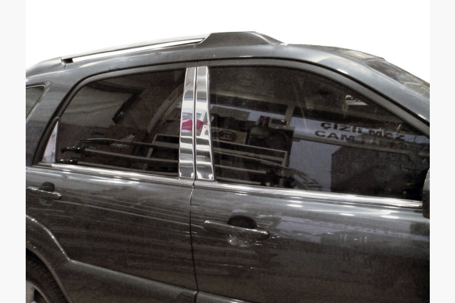 Kia Sportage 2004-2010 рр. Накладки на стійки (6 шт, нерж) Image