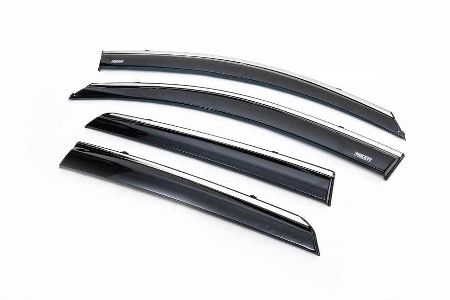 Nissan Qashqai 2010-2014 рр. Вітровики з хромованим молдингом (4 шт, Niken) Фото 5