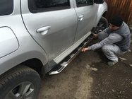 Renault Duster 2008-2017 рр. Бокові пороги Vison (2 шт., Алюміній ↗ нерж) фото 1