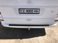Mercedes Vito W639 2004-2014 рр. Накладка на задній бампер з загином (DDU, пластик) фото 3