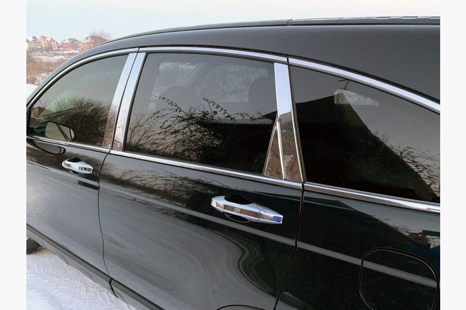 Honda CRV 2007-2011 рр. Молдинг дверних стійок (8 шт, нерж.) Фото 6