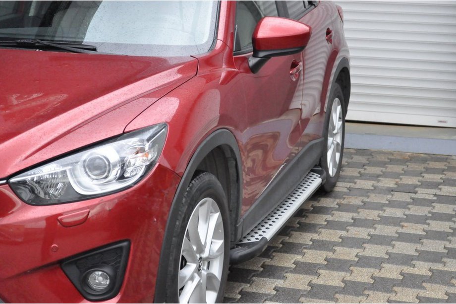 Mazda CX-5 2012-2017 рр. Бокові пороги Allmond Grey (2 шт., алюм) Image