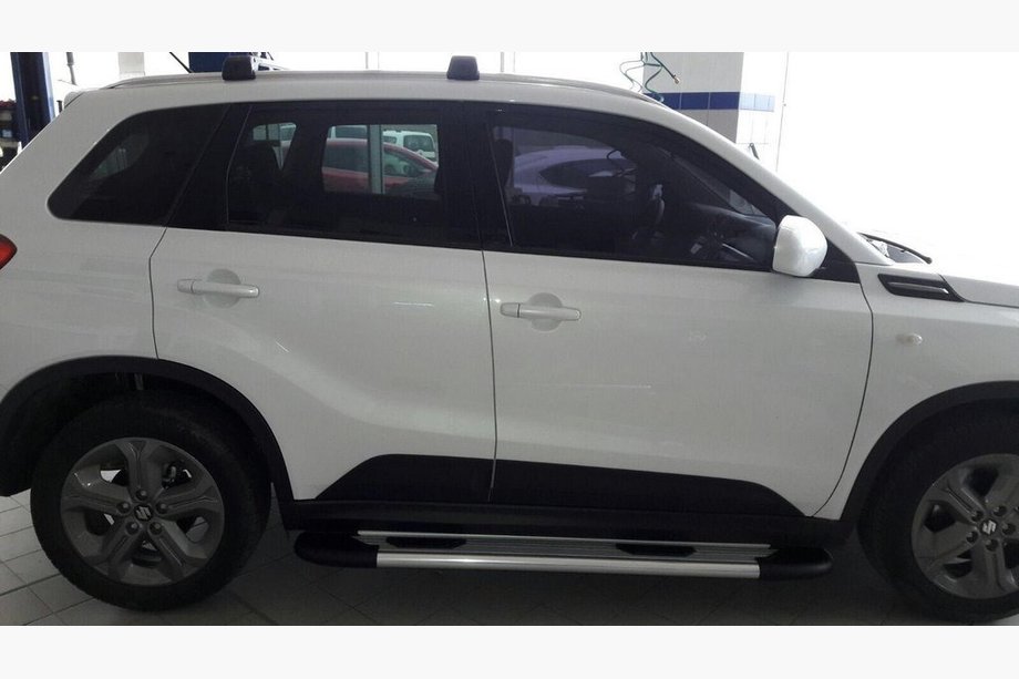 Suzuki Vitara 2015- рр. Бокові пороги Bosphorus OLD Grey (2 шт., алюміній) Image