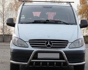 Mercedes Viano 2004-2014 рр. Кенгурятник WT003-Plus з вусами (нерж.) фото 1