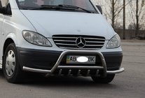 Mercedes Viano 2004-2014 рр. Кенгурятник WT003-Plus з вусами (нерж.) фото 2