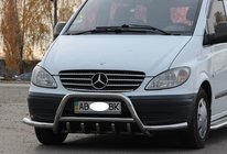 Mercedes Viano 2004-2014 рр. Кенгурятник WT003-Plus з вусами (нерж.) фото 3