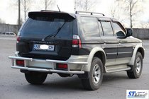 Mitsubishi Pajero Sport 1996-2007 рр. Задній захист AK-Special (нерж) фото 3