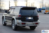 Mitsubishi Pajero Sport 1996-2007 рр. Задній захист AK-Special (нерж) фото 4