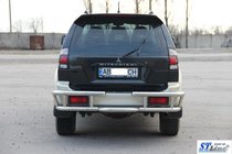 Mitsubishi Pajero Sport 1996-2007 рр. Задній захист AK-Special (нерж) фото 5