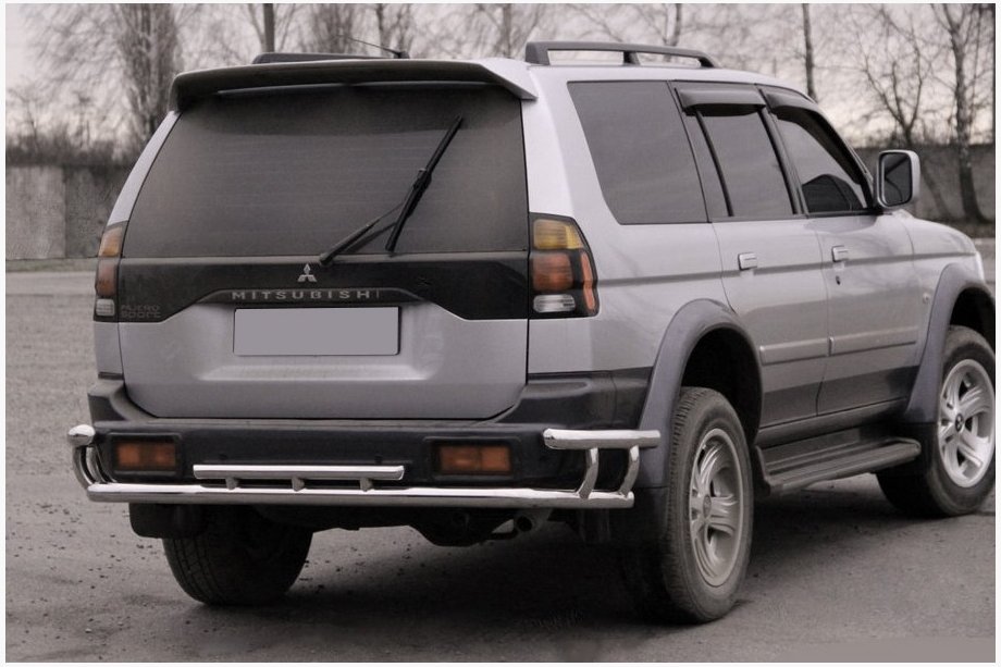 Mitsubishi Pajero Sport 1996-2007 рр. Задній захист AK005-2 (нерж) Image