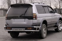 Mitsubishi Pajero Sport 1996-2007 рр. Задній захист AK005-2 (нерж) фото 1