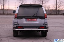 Mitsubishi Pajero Sport 1996-2007 рр. Задній захист AK005-2 (нерж) фото 2