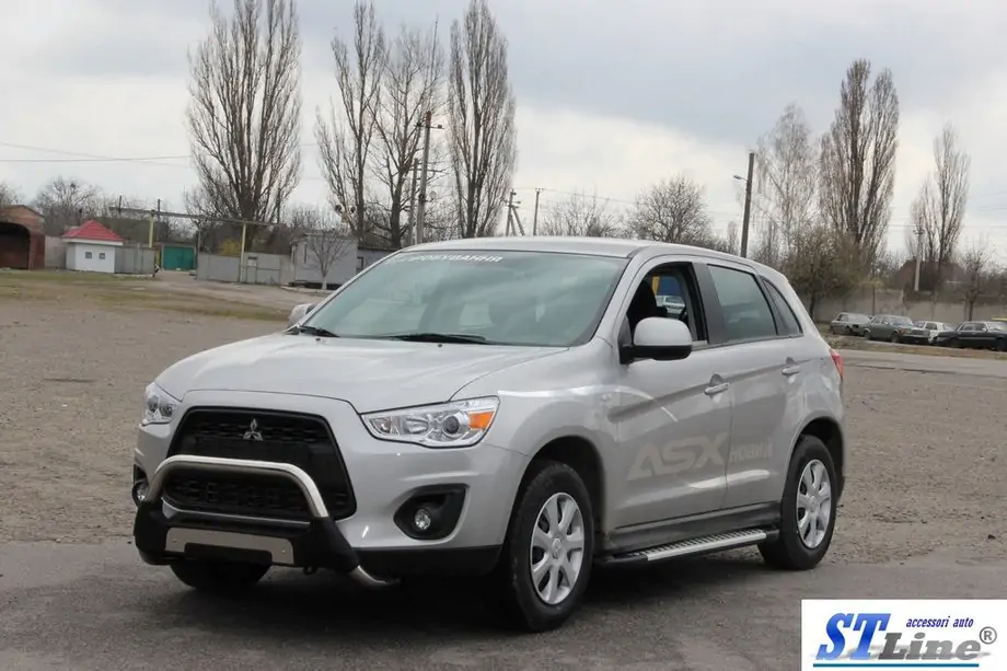 Mitsubishi ASX 2010-2023 рр. Бокові пороги Allmond Grey (2 шт., алюм.) Фото 2