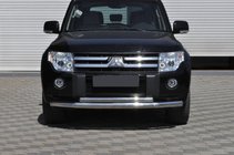 Mitsubishi Pajero Wagon IV 2006-2021 рр. Передній захист ST014 (нерж.) фото 1