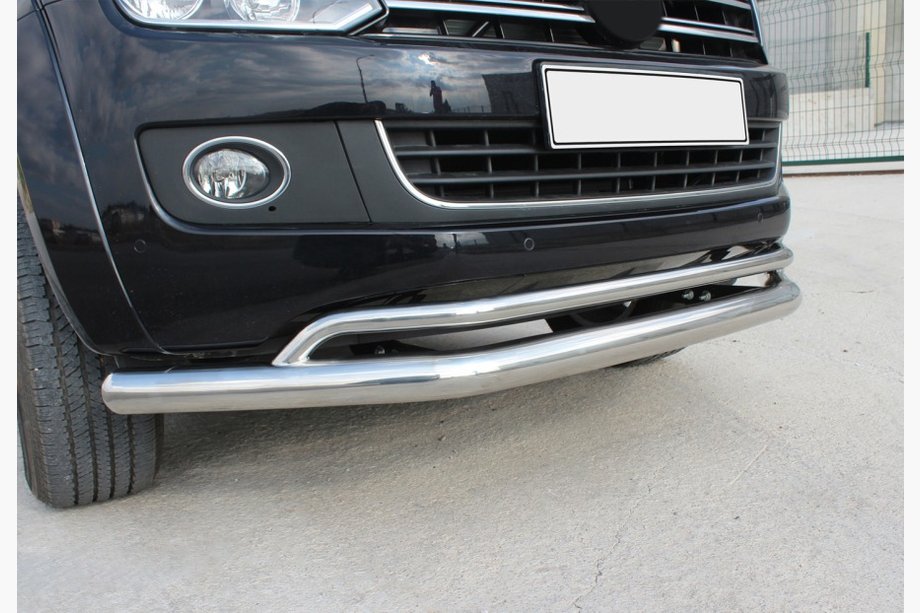 Volkswagen Amarok 2010-2022 рр. Передній вус подвійний Vegas 2010-2016 (нерж) Image