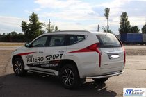 Mitsubishi Pajero Sport 2015- рр. Задній захист AK005 (нерж) фото 5