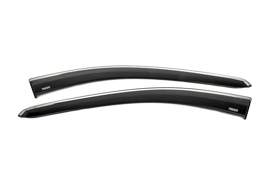 Volkswagen T5 Transporter 2003-2010 рр. Вітровики з хромованим молдингом (2 шт, Niken) Image