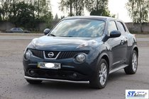 Nissan Juke 2010-2019 рр. Передній захист ST008-2 (нерж) фото 2