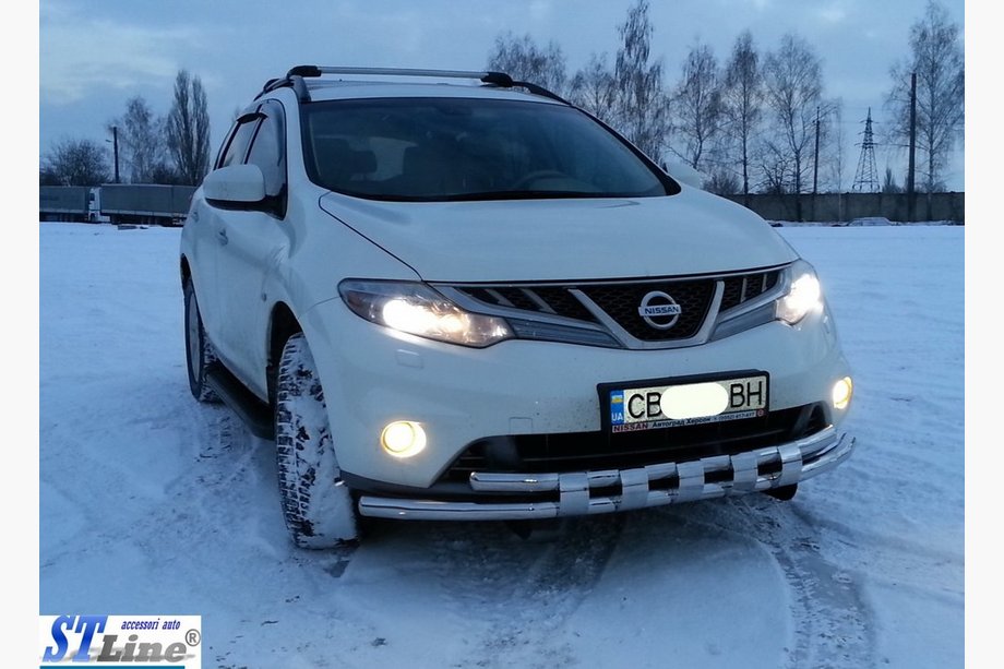 Nissan Murano 2008-2014 рр. Передній захист ST015 (нерж) Фото 2