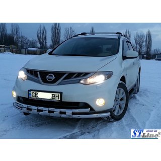 Передній захист ST015 (нерж) Nissan Murano 2008-2014 рр. фото 4