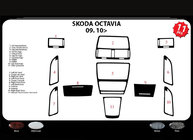 Skoda Octavia II A5 2010-2013 рр. Накладки на панель (Meric, Туреччина) фото 5