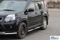Nissan X-trail T31 2007-2014 рр. Бічні труби BB002 (2 шт., нерж) фото 2