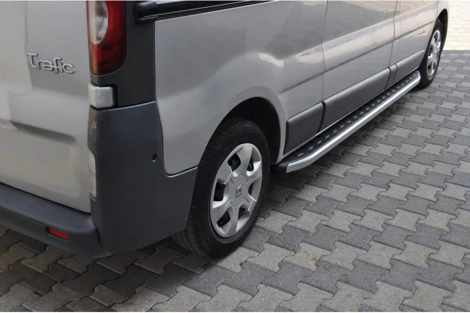 Nissan Primastar 2002-2014 рр. Бокові пороги Fullmond (2 шт., алюм.) Image