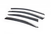 Skoda Octavia III A7 2013-2019 рр. Вітровики з хромованим молдингом LiftBack (4 шт, Niken) фото 3