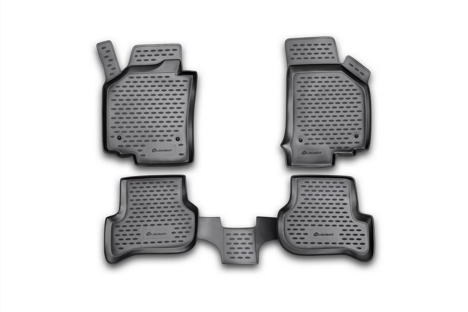 Seat Leon 2005-2012 рр. Гумові килимки в салон (4 шт, Novline) Фото 1