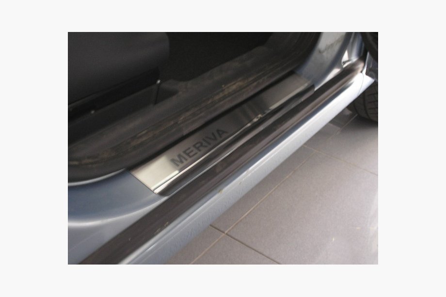 Opel Meriva 2010-2017 рр. Накладки на пороги Натаніка преміум (4 шт, нерж.) Фото 1