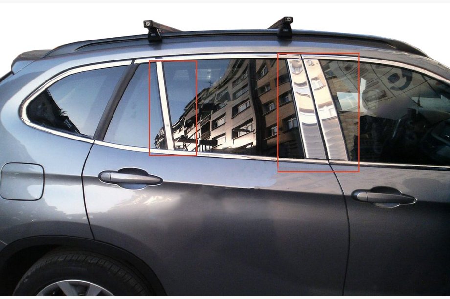 BMW X1 E84 2009-2015 рр. Молдинги дверних стійок (нерж.) 6 шт. Image