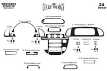 Mercedes Sprinter W901/902/903/904/905 1995-2006 рр. (cdi, 2000-2006) Накладки на панель (Meric) Карбон фото 10