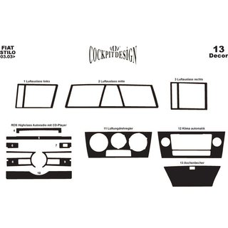 Накладки в салон Fiat Stilo 2001-2007 рр. фото 1