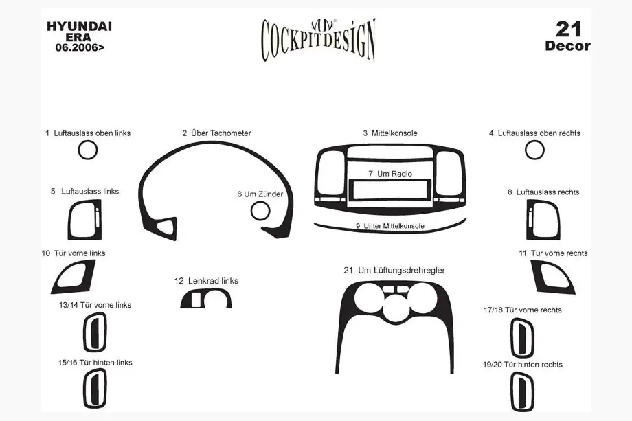Hyundai Accent 2006-2010 рр. Накладки на панель Титан Фото 4